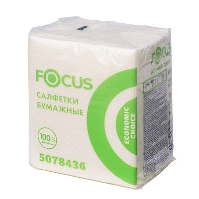 Салфетки 24х20см (белые) 100 листов Focus Economic Choice, 5078436 (х1/24)