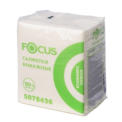 Салфетки 24х20см (белые) 100 листов Focus Economic Choice, 5078436 (х1/24)